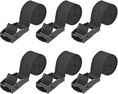 Spanbanden Set van 6 | 1m x 2,5cm Verstelbare Ratel Spanriemen voor Auto, Fiets en Bagage