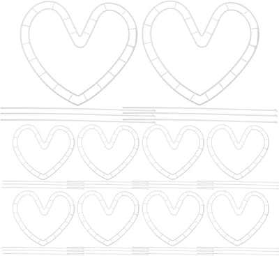 Bloemhouder Frames - Bloemstuk Houder - Bloemschikken DIY - Hartvorm Uniek - 10 Sets - Wit
