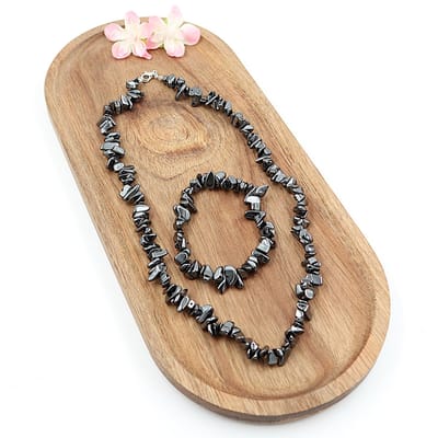 Set splitcollier & splitarmband Hematiet