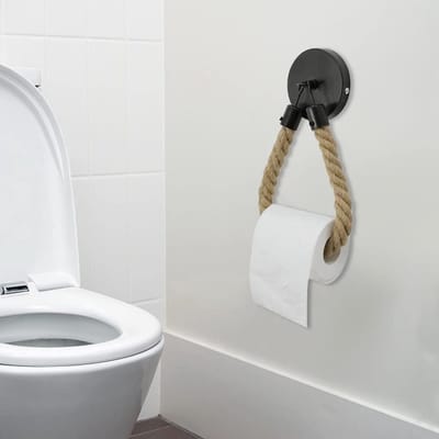 New Age Devi - WC rolhouder. Het perfecte industriële accent met een vintage touch dankzij het jute touw en metaal voor een unieke uitstraling.