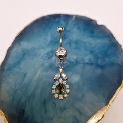 Aramat Jewels | Navelpiercings | Stalen Navelpiercing met Zirkonia Hanger | | | |12mm | Staal | Volwassenen | Verkleurd niet