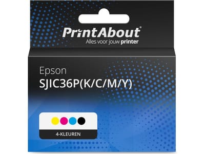 PrintAbout huismerk Inktcartridge SJIC36P(K/C/M/Y) 4-kleuren Multipack Geschikt voor Epson