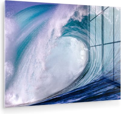 MuchoWow® Glasschilderij 120x90 cm - Schilderij acrylglas - Zee - Hawaii - Golf - Foto op glas - Muurdecoratie woonkamer - Wanddecoratie slaapkamer - Schilderijen