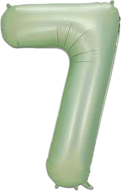 LUQ - Cijfer Ballonnen - Cijfer Ballon 7 Jaar Mint Groen XL Groot - Helium Verjaardag Versiering Feestversiering Folieballon