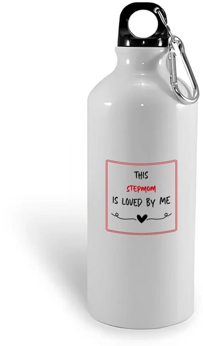 Hacebo® - this stepmom is loved by me waterfles - Mama - iemand die houdt van zijn stiefmoeder - Moeder cadeautjes - moederdag - verjaardag - geschenk - kado - water fles - 400ML