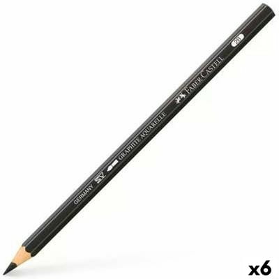 Potlood Faber-Castell Graphite Aquarelle Aquarel Zwart Zeshoekig 2B (6 Stuks)