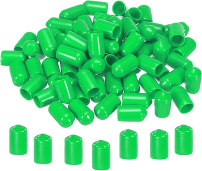 Rubberen Eindkappen - Beschermdoppen Vinyl - Bescherming Meubels - Flexibel Zacht Rubber - 8 mm Binnendiameter - Groen