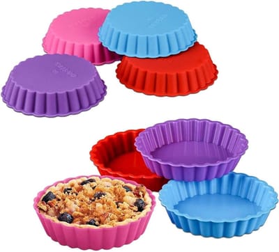 Cakepannen Set - Bakvormen Rond - Zelf Bakken - Food Grade Siliconen - 8 Stuks 11 cm - Willekeurige Kleuren