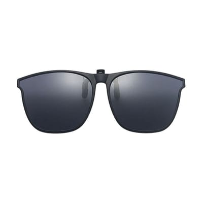Loud and Clear® Clip On Zonnebril - Rechthoekig - Overzet - Opzet - Heren - Dames - Zwart - Opklapbaar - Gepolariseerd - 145x55mm
