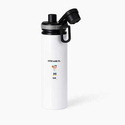 Hacebo® - Later word ik kok waterfles met draaidop grijs - Baby's - cadeau voor een baby - cadeau voor een peuter - kraamcadeau - Chef - chefkok - keukenmedewerker - Koken - eten - restaurant - keukenmeester - Keuken - water fles - 850ML