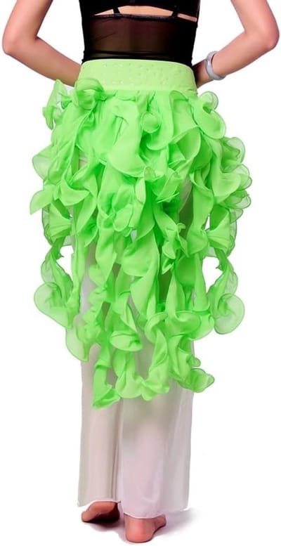 Irregulaire Fringe Buikdansrok voor Vrouwen met Strass, Tailleband en Kwastjes - Perfect voor Buikdans, Danslessen en Optredens