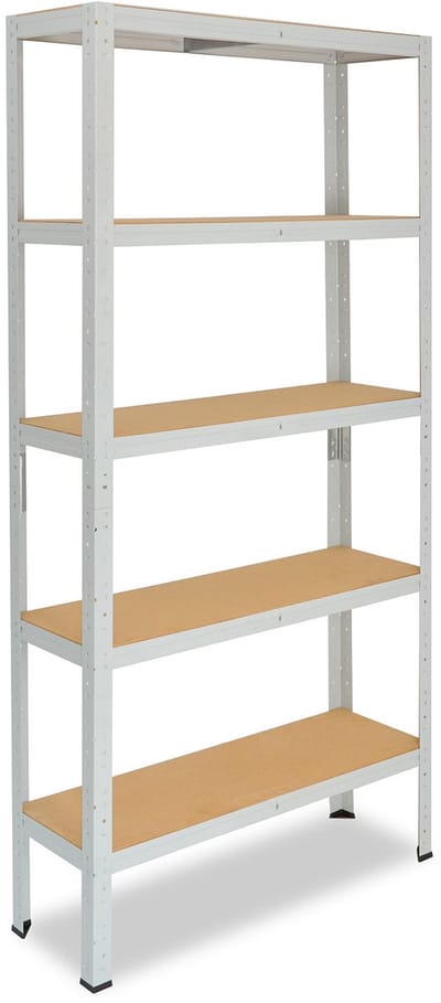 Shelfplaza OFFICE metalen stellingkast - 180x70x30 cm - lichtgrijs - 5 planken