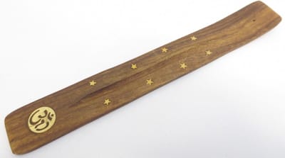 Wierookhouder OHM Mangohoutenplankje 25 cm lang 3 cm breed