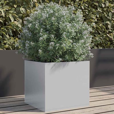 vidaXL Plantenbak 32x30x29 cm gegalvaniseerd staal zilverkleurig