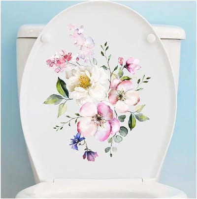Toiletbril Sticker Bloemenpatroon voor Badkamer Decoratie