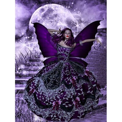 D bricolage diamant peinture pleine ronde perceuse  papillon fée  3D strass broderie 20X30CM