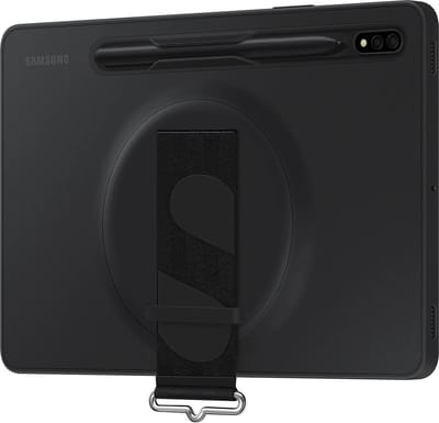 Samsung Galaxy Tab S8 - Siliconen Hoesje met Strap  - Zwart