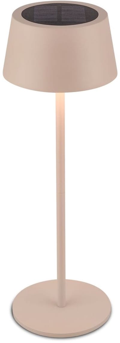 B.K.Licht Awia - Solar Tafellamp Oplaadbaar - ook opgeladen via USB-C - dimbaar - CCT - draadloos - voor binnen en buiten - Ø11,5 x 32 cm - beige