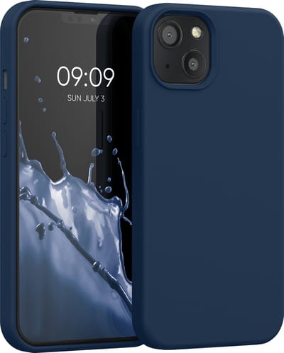 kwmobile telefoonhoesje geschikt voor Apple iPhone 13 - Hoesje met siliconen coating - Smartphone case in donkerblauw