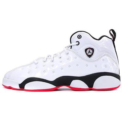 Jordan Jumpman Team II Résistantes au Glissement Amorti Mi-haut Chaussures de Basketball pour Enfants Noir Blanc Adolescents 820273-106 36 white