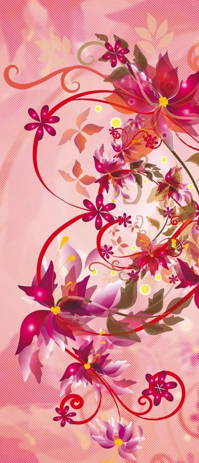 Abstract Art Flowers Heart Photo Wallcovering