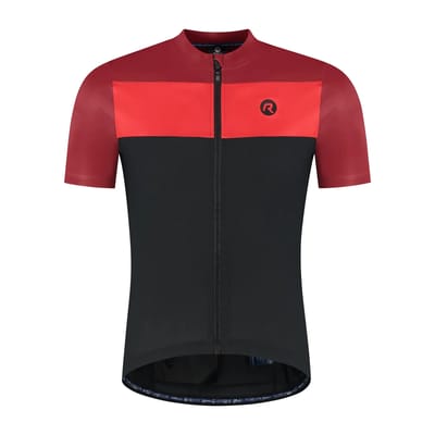 Rogelli Core Block Heren Fietsshirt - Korte mouw - Bordeaux/Rood