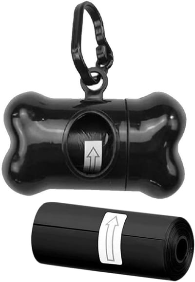 Famanu – Poezakhouder Hond Biologisch afbreekbare afvaldispenser Doggy Poeptas Draagbare en duurzame plastic honden pick-up roltassen hond afvalzak karabijnhaak clip hecht huisdierriem ideaal voor afval (Pack van 40)