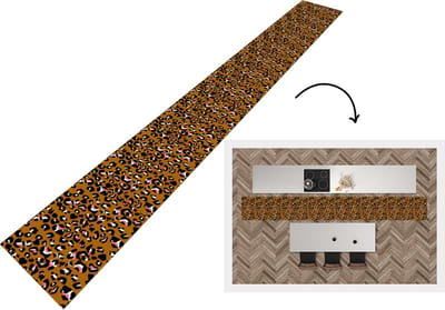 Keukenloper - Keukenmat - Panter - Design - Roze - Bruin - Patronen - 400x50 cm - Keuken vloerkleed