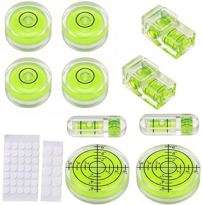 Dailygoods- Waterpas Set van 10 - Mini-waterpas - Compact - Nauwkeurige Metingen - Hoogwaardig ABS/Acryl - Ideaal voor Camping/Meubels - Niveaumeter