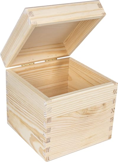 Creative Deco Houten Opbergdoos | 16 x 16 x 16 cm (+/- 1 cm) | met Deksel | Perfect voor Decoupage en om te Versieren