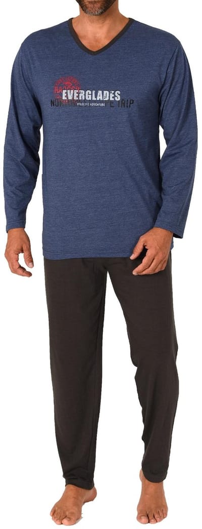 Casual herenpyjama met lange mouwen in een geweldige look - 212 101 10 902