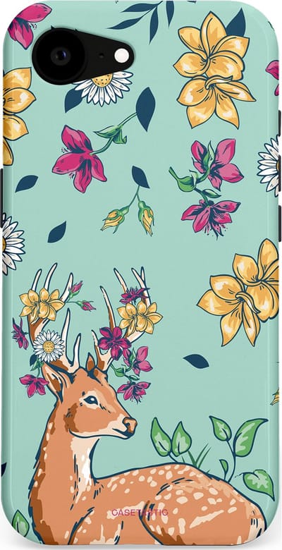Casetastic Hoesje Geschikt voor Apple iPhone 16e Magsafe - Stijlvolle Beschermende Duo-layer Case - Bloemenbronst