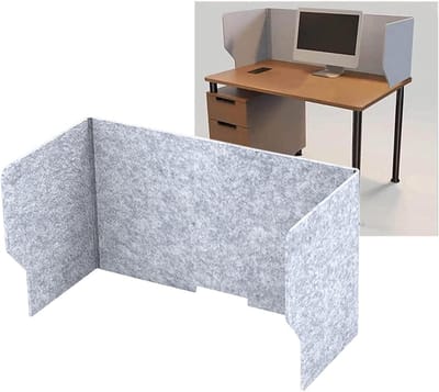 Akoestische Bureauverdelers - Geluidsdempers Privacypanelen - Werkruimte Verbeteren - Vrijstaande Flexibele Oplossing - 60 80 100 cm - Grijs