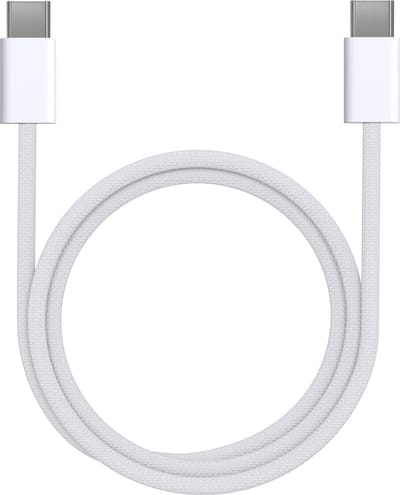 USB C naar USB C Nylon Gevlochten Kabel Wit - 2 meter - Oplaadkabel voor 16 / 16 PLUS / 16 PRO / 16 PRO MAX / 15 / 15 PLUS / 15 PRO / 15 PRO MAX