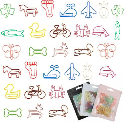 Kleurige Dieren Papierclips - 60 Stuks Metalen Bookmark Clips voor School, Kantoor en Notities