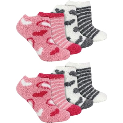 8 Pak Dames Dierenprint Lage Cosy Sokken