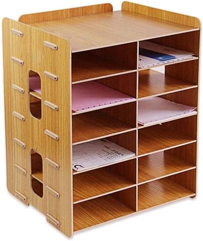 Mappenrek Bureaublad - Documenten Organizer - Kantoor Organiseren - 7 Lagen Ontwerp - 31x24x40 cm - Helder