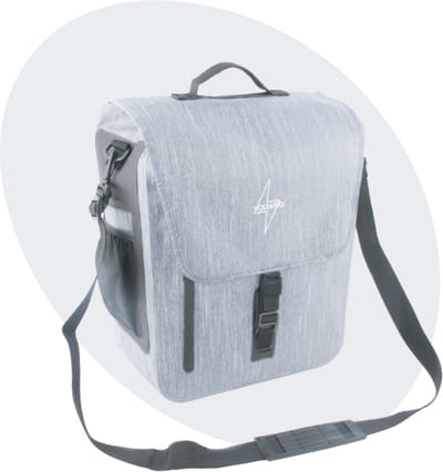 Voltano Equal E-bike Enkele Fietstas 25L - Ice Blauw - Pakaftas Met Laptopvak - Waterdicht - Inclusief Schouderband - Met Extra Beugels Voor Verschillende Elektrische Fietsen