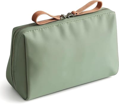 Kleine Reistas voor Make-up - Draagbare Mini Make-up Tas met Rits - Waterdichte Clutch voor Vrouwen in Groen, Perfect voor Reizen en Organiseren