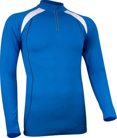 Avento Sportshirt Lange Mouw - Dik Materiaal - Kobalt/Wit/Antraciet - S