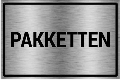 Pakketten bord - gecoat brushed aluminium - grijs zwart | 30 x 20 cm