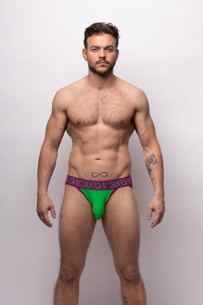 SUKREW Jockstrap Multipack 1x Deep Purple + 1x Verdant Green - MAAT XS - Heren Ondergoed - Jockstrap voor Man - Mannen Jock