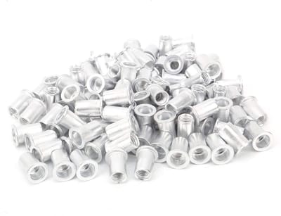 Dailygoods- Trekklinkmoeren 100 Stuks - Aluminium Platte Kop - Binnendiameter 8 mm - Buitendiameter 10,9 mm - Schokbestendig - Voor M8 Klinkmoeren