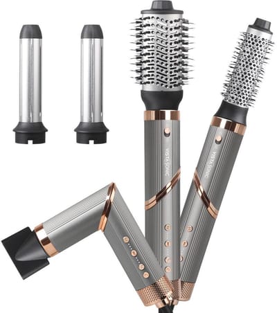 Premium Haarkruller - Fohnborstels - SuperWrap® - 5 in 1 Krultang - Fohnborstel - Haarstyler - Multistyler - Alles-in-één - Airstyler - Warmteborstel - Grijs - Hoge kwaliteit