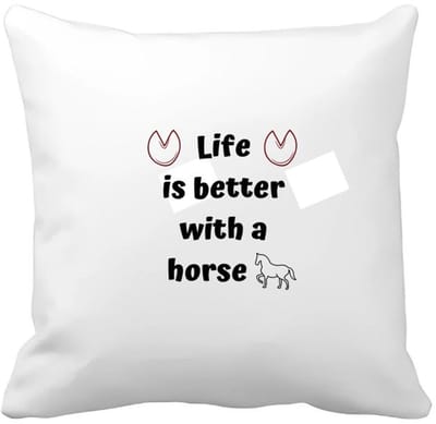 Akyol - life is better with a horse Kussen hoes - Paarden - paarden liefhebbers - verjaardag - cadeau - kado - geschenk - 40 bij 40 cm