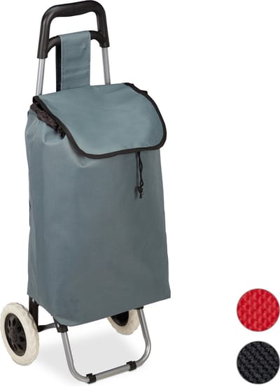 boodschappentrolley - klapbaar - verwijderbare tas 28 l - boodschappenkar wielen - 92,5 x 42 x 28 cm - grijs