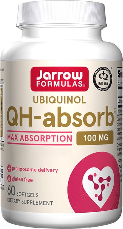 QH-Absorb 100mg 60 softgels - ubiquinol (gereduceerd co-enzym Q10) | Jarrow Formulas