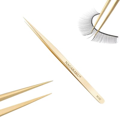 Precisie Wimperpincet voor Wimperextensions - Lichtgewicht Gouden Roestvrijstalen Isolatie Tweezer
