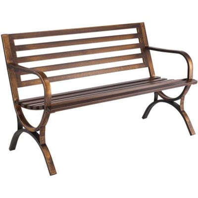 VEVOR Tuinbank Tuinmeubelen Banken 127 cm 250 kg Draagvermogen, Terrasbank Verandabank met Lattenpatroon & Armleuningen met Afgeronde Randen, Balkonbank met Metalen Frame voor Park Binnenplaats Antiek Brons