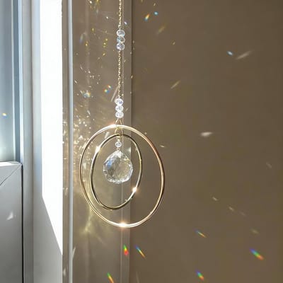 Zonlichtvanger voor Raam, Regenboogvensterdecoratie met Glazen Bollen en Prismas, Hangende Versiering voor Betoverende Lichtspelen in Woonkamer en Balkon